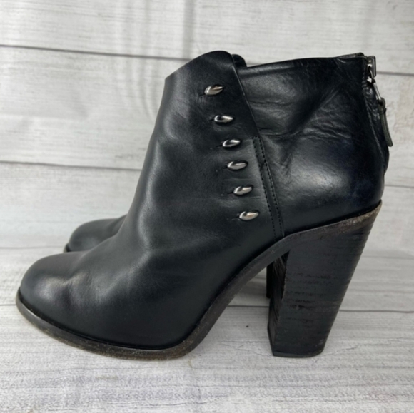 Rag & Bone Alwyn Leather Studded Heel Ankle Boots - Picture 1 of 10